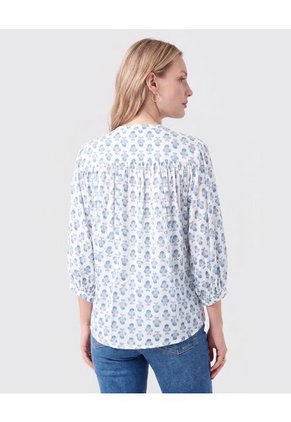 Blusa De Cuello Nerú Con Botones Mujer Para Mujer Azul Patprimo