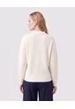 Saco Tejido Cuello Polo Con Escote En V  Para Mujer Blanco Patprimo de Patprimo
