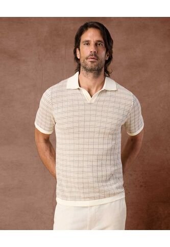 Polo  Para Hombre Cuello Maquina Sin Bolsillo Color Beige Marca Patprimo #44112786 Patprimo