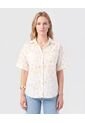 Camisa Manga Corta Con Doblez Para Mujer  Para Mujer Blanco Patprimo de Patprimo