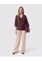 Blusa Con Bolero Frontal Cascada Mujer  Para Mujer Café Patprimo de Patprimo