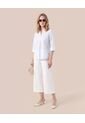 Blusa Con Escote En V Y Manga 3/4 Mujer  Para Mujer Blanco Patprimo de Patprimo