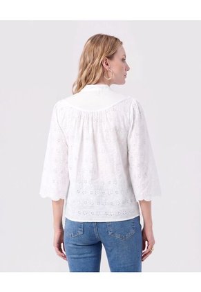Blusa Unicolor Con Nudo Frontal Para Mujer Para Mujer Blanco Patprimo