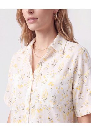 Camisa Manga Corta Con Doblez Para Mujer  Para Mujer Blanco Patprimo