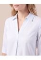 Blusa Con Escote En V Y Manga 3/4 Mujer  Para Mujer Blanco Patprimo de Patprimo