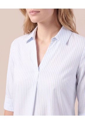 Blusa Con Escote En V Y Manga 3/4 Mujer  Para Mujer Blanco Patprimo