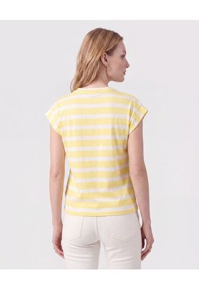 Camiseta Manga Sisa Con Doblez Para Mujer Para Mujer Amarillo Patprimo