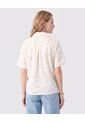 Camisa Manga Corta Con Doblez Para Mujer  Para Mujer Blanco Patprimo de Patprimo