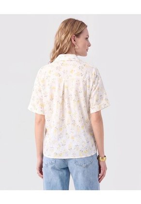 Camisa Manga Corta Con Doblez Para Mujer  Para Mujer Blanco Patprimo