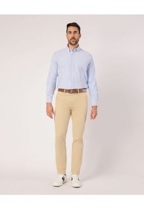 Camisa  Para Hombre Manga Larga Sin Bolsillo Cuello Casual M Color Azul Marca Patprimo #44013179