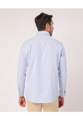 Camisa  Para Hombre Manga Larga Sin Bolsillo Cuello Casual M Color Azul Marca Patprimo #44013179