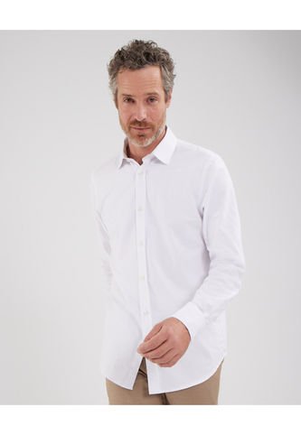 Camisa Para Hombre Manga Larga Sin Bolsillo Color Blanco Marca Patprimo #44012952 Patprimo