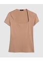 Camiseta Para Mujer Manga Corta Color Café  Marca Patprimo #30093528 de Patprimo