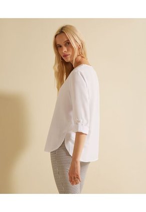Blusa Para Mujer Manga 3/4 Color Blanco Marca Patprimo #30122896