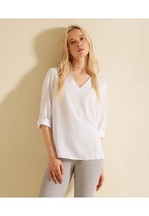 Blusa Para Mujer Manga 3/4 Color Blanco Marca Patprimo #30122896