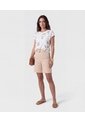 Bermuda Unicolor Con Cinturón   Para Mujer Beige Patprimo de Patprimo