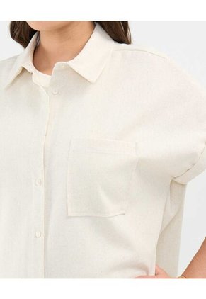 Camisa En Efecto Lino  Para Mujer Café Patprimo