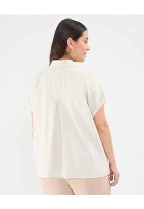 Camisa En Efecto Lino  Para Mujer Café Patprimo