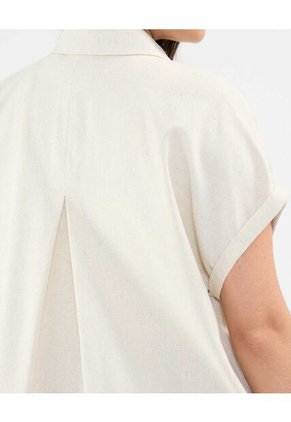 Camisa En Efecto Lino  Para Mujer Café Patprimo