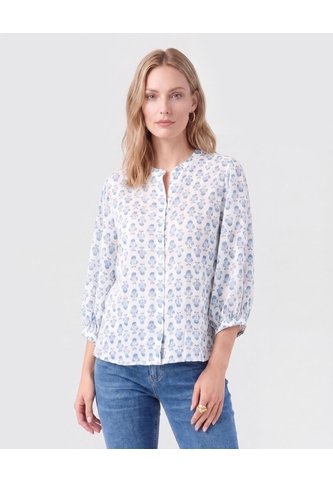 Blusa De Cuello Nerú Con Botones Mujer  Para Mujer Azul Patprimo Patprimo