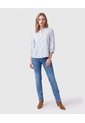 Blusa De Cuello Nerú Con Botones Mujer  Para Mujer Azul Patprimo de Patprimo