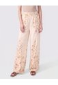 Pantalón Fluido Con Cintura Elástica Mujer  Para Mujer Crema Patprimo de Patprimo