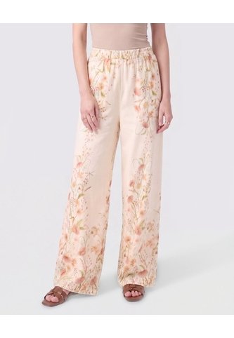 Pantalón Fluido Con Cintura Elástica Mujer  Para Mujer Crema Patprimo Patprimo