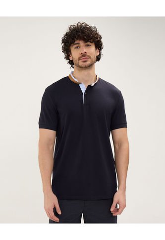 Polo Para Hombre Cuello Mao Sin Bolsillo Color Azul Oscuro Marca Patprimo #44112659 Patprimo