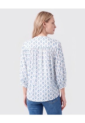 Blusa De Cuello Nerú Con Botones Mujer  Para Mujer Azul Patprimo