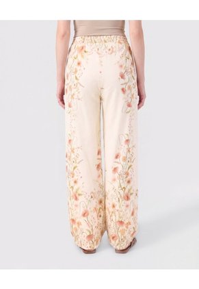 Pantalón Fluido Con Cintura Elástica Mujer  Para Mujer Crema Patprimo