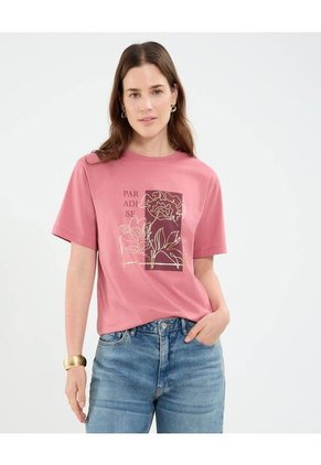 Camiseta Para Mujer Manga Corta Cuello Redondo Color Rosado Marca Patprimo #30093712