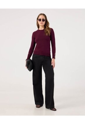 Saco Para Mujer Cuello Redondo Color Vino Marca Patprimo #30330648