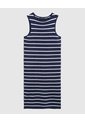Vestido Ajustado A Rayas De Cuello Redondo   Para Mujer Azul Patprimo de Patprimo