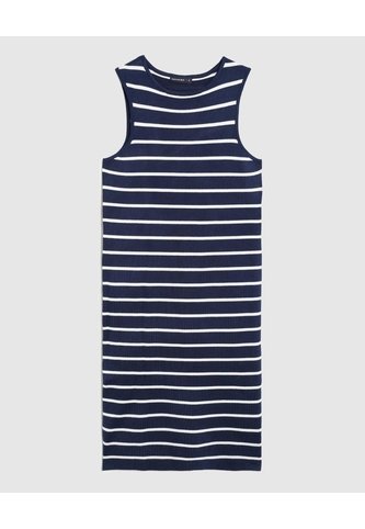Vestido Ajustado A Rayas De Cuello Redondo   Para Mujer Azul Patprimo Patprimo