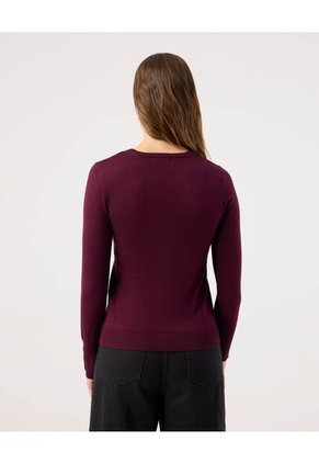 Saco Para Mujer Cuello Redondo Color Vino Marca Patprimo #30330648