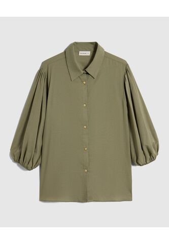 Camisa Con Mangas Globo Para Mujer Curvy  Para Mujer Verde Patprimo Patprimo