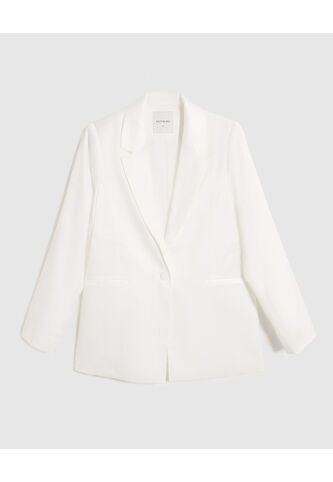 Blazer Para Mujer Con Ajuste De Botón  Para Mujer Blanco Patprimo Patprimo