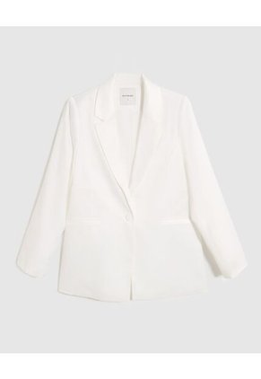 Blazer Para Mujer Con Ajuste De Botón Para Mujer Blanco Patprimo
