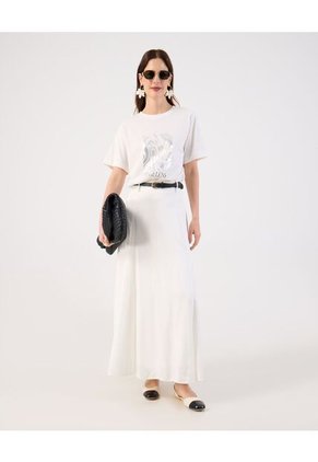 Camiseta  Para Mujer Manga Corta Cuello Redondo Color Blanco Marca Patprimo #30093937