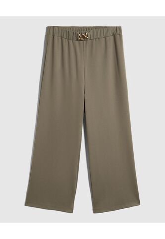 Pantalón Wide Leg Con Herraje Para Mujer Curvy  Para Mujer Verde Patprimo Patprimo