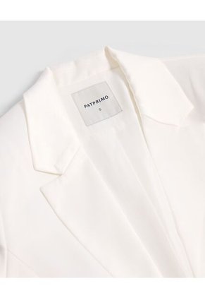 Blazer Para Mujer Con Ajuste De Botón Para Mujer Blanco Patprimo