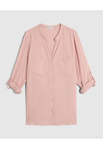 Camisa Cuello Nerú Y Doble Bolsillo Para Mujer Curvy  Para Mujer Rosado Patprimo Patprimo