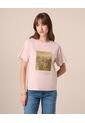 Camiseta De Cuello Redondo Para Mujer  Para Mujer Rosado Patprimo de Patprimo