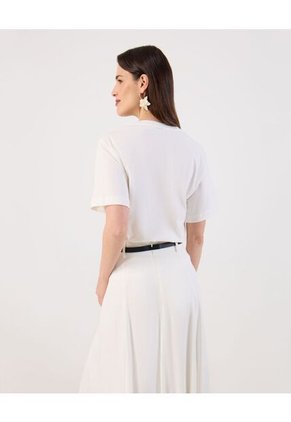 Camiseta  Para Mujer Manga Corta Cuello Redondo Color Blanco Marca Patprimo #30093937