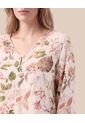 Blusa Escote En V Con Botón Para Mujer  Para Mujer Rosado Patprimo de Patprimo