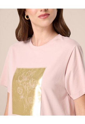 Camiseta De Cuello Redondo Para Mujer  Para Mujer Rosado Patprimo