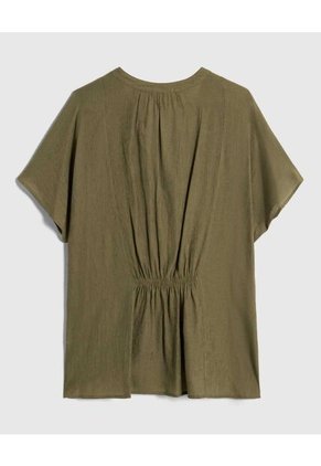 Blusa Escote En V Con Manga Corta Para Mujer Curvy  Para Mujer Verde Patprimo