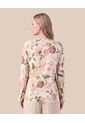 Blusa Escote En V Con Botón Para Mujer  Para Mujer Rosado Patprimo de Patprimo