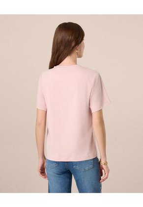 Camiseta De Cuello Redondo Para Mujer  Para Mujer Rosado Patprimo