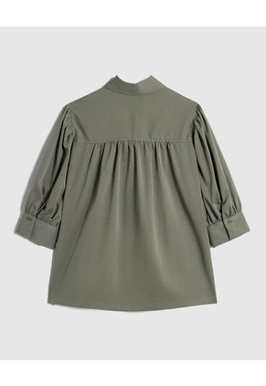 Camisa Camisera Con Mangas Recogidas Para Mujer  Para Mujer Verde Patprimo